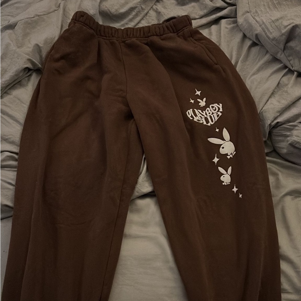 Brown playboy joggers size M